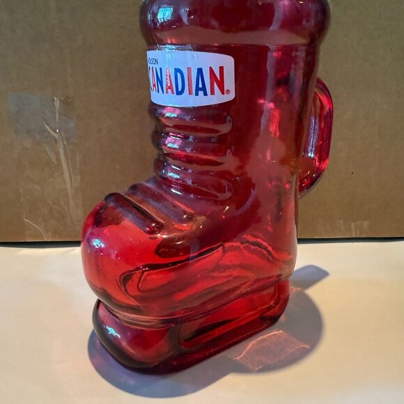 Molson Canadian Beer Glass Red Mug Ice Hockey Skate Boot Collectible 24oz - Picture 7 of 8